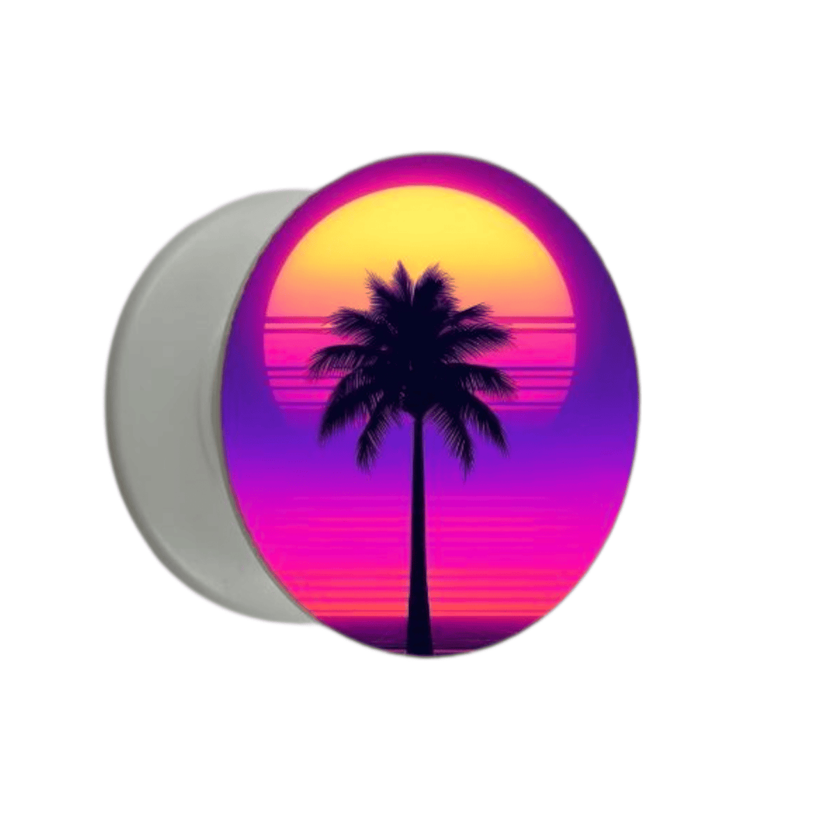 Puhelimen pidike Ø47 mm auringonlasku palmukuosilla – mobiilikeuppa.com