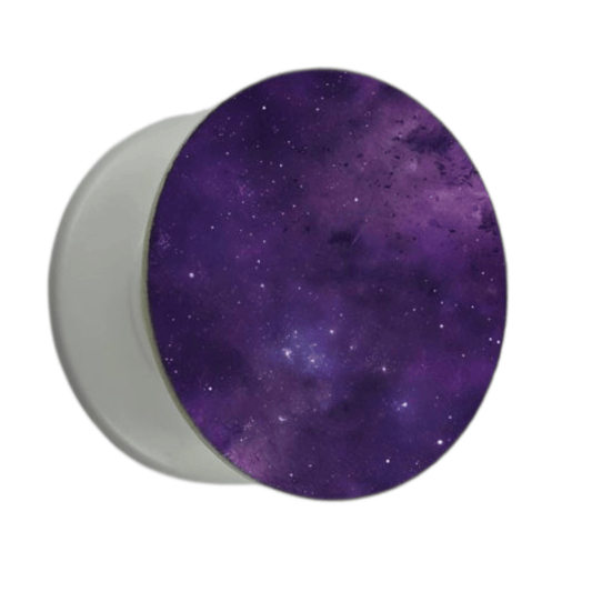 Puhelimen pidike Ø47 mm violetilla galaksi-kuosilla – mobiilikeuppa.com