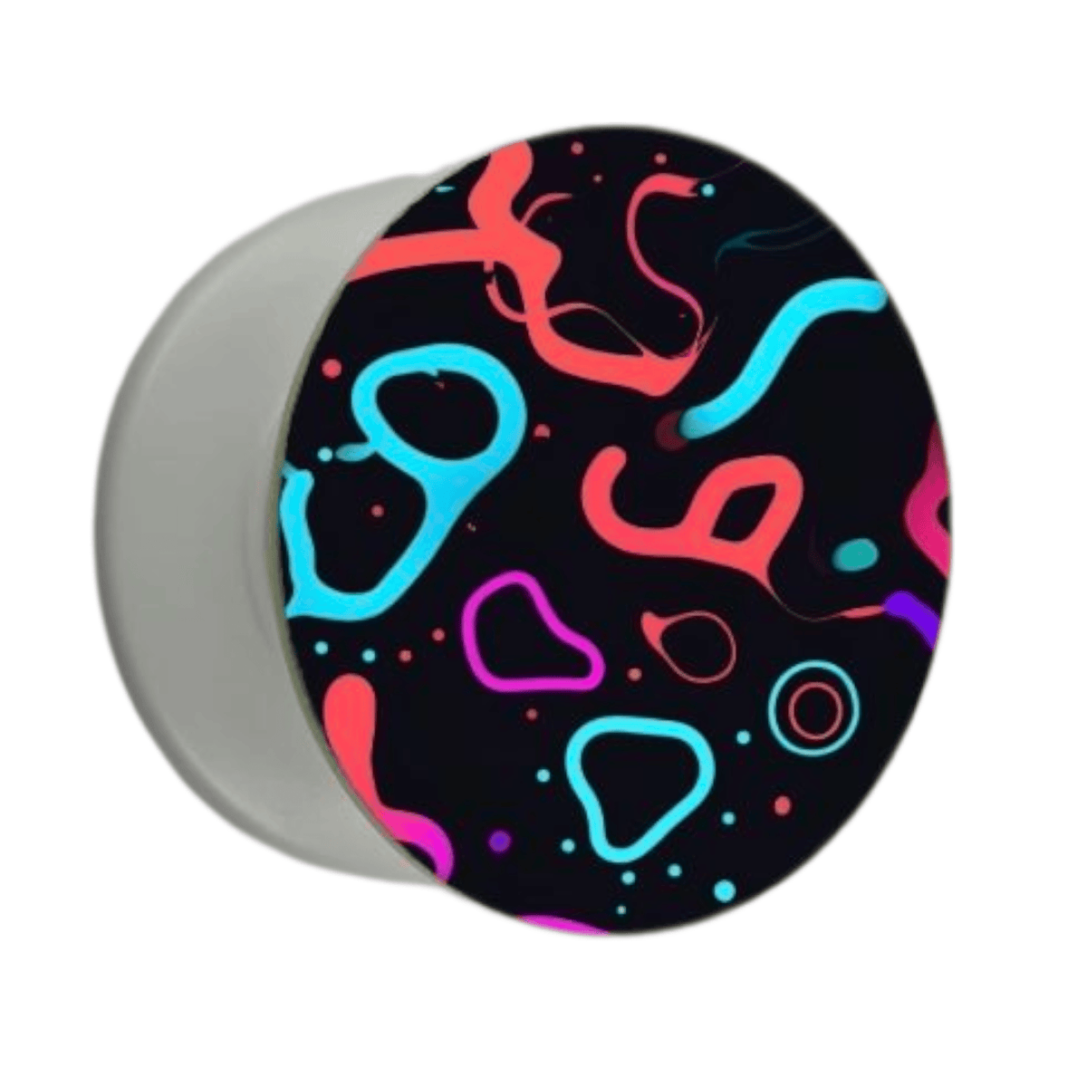 Puhelimen pidike Ø47 mm neon-kuvioilla – mobiilikeuppa.com