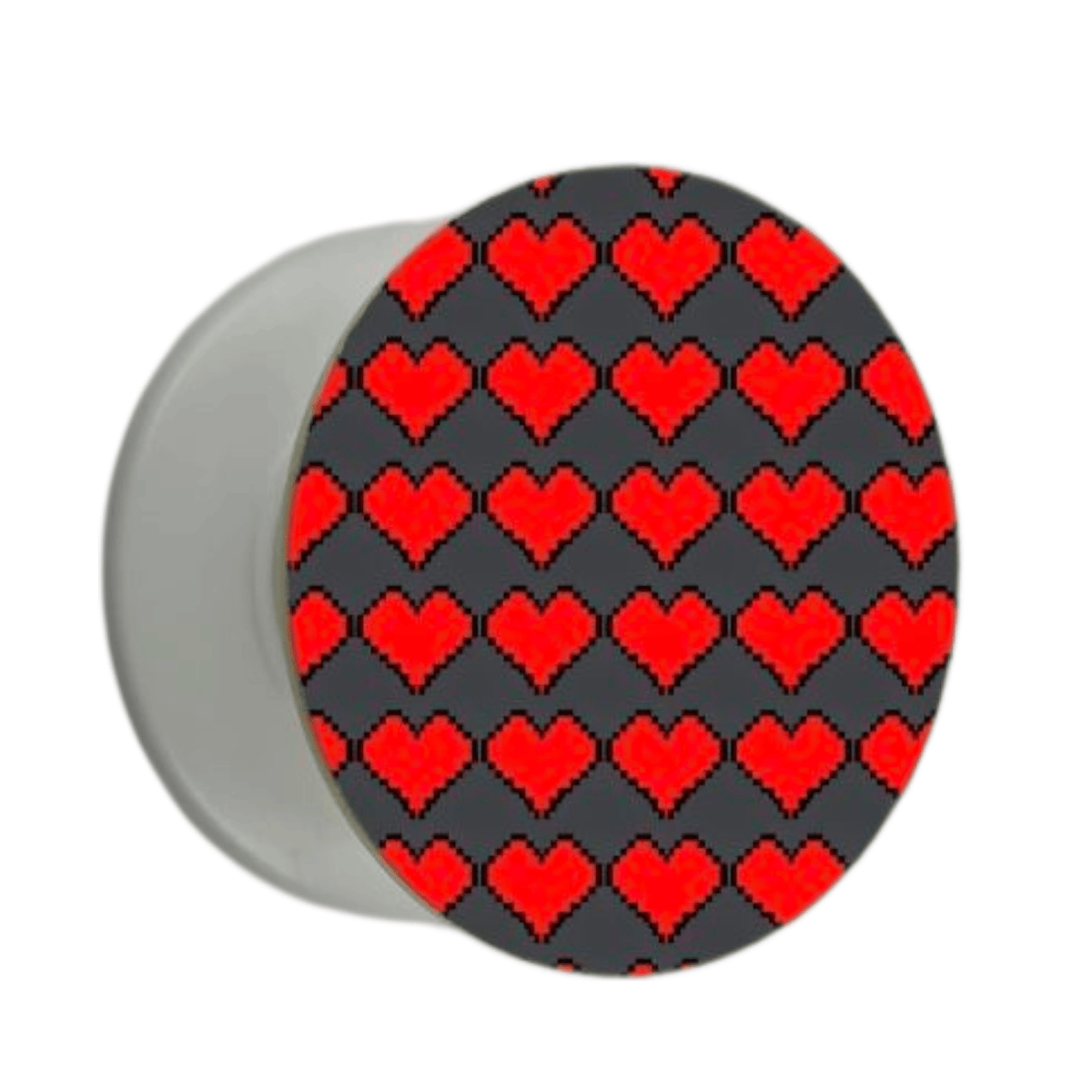Puhelimen pidike Ø47 mm pikselisydän-kuosilla – mobiilikeuppa.com