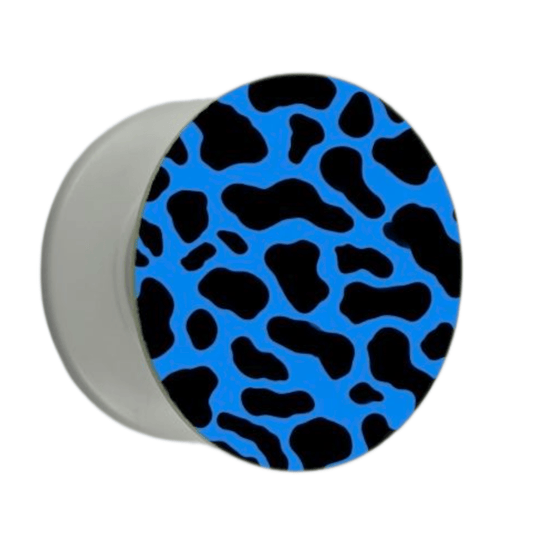 Puhelimen pidike Ø47 mm sinisellä leopardikuosilla – mobiilikeuppa.com