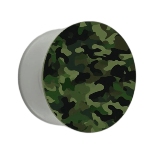 Puhelimen pidike Ø47 mm vihreällä camo-kuosilla – mobiilikeuppa.com