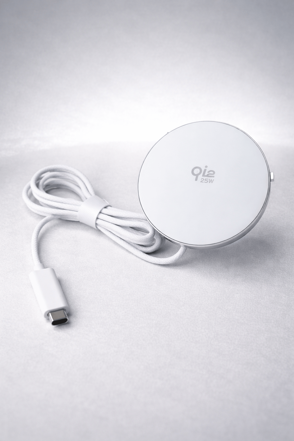 Qi2 laturi 25W magneettinen langaton USB-C hopea malli