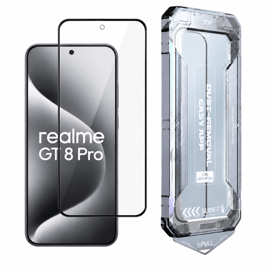 Realme GT 8 Pro panssarilasi asennuskehikolla – 9H karkaistu näytönsuoja