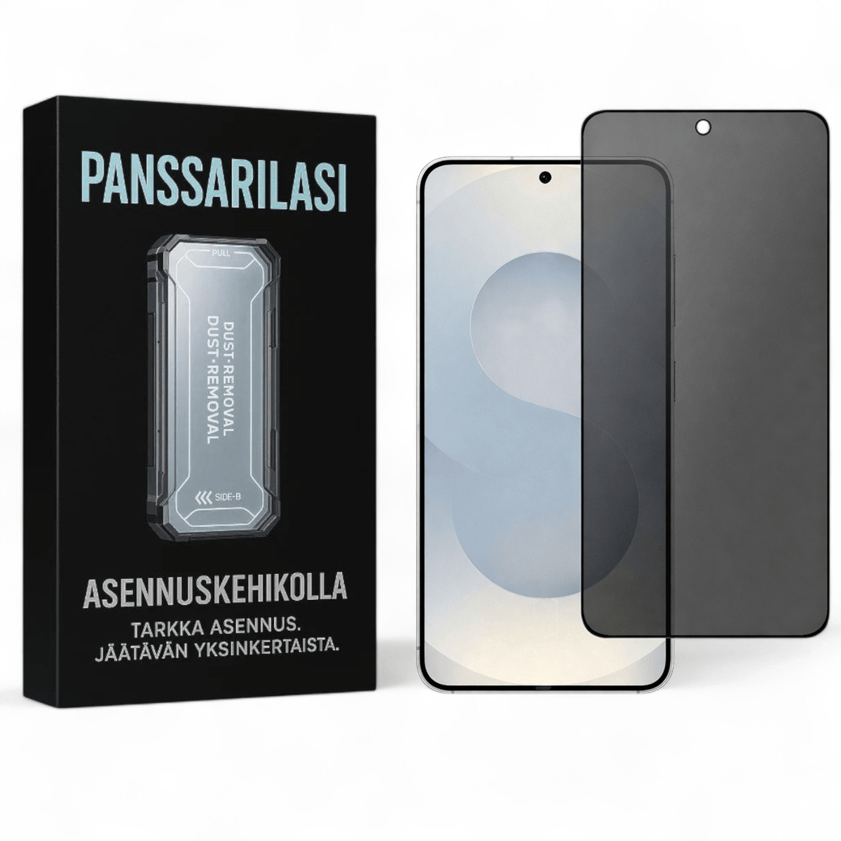 Samsung Galaxy S23 Plus privacy panssarilasi asennuskehikolla