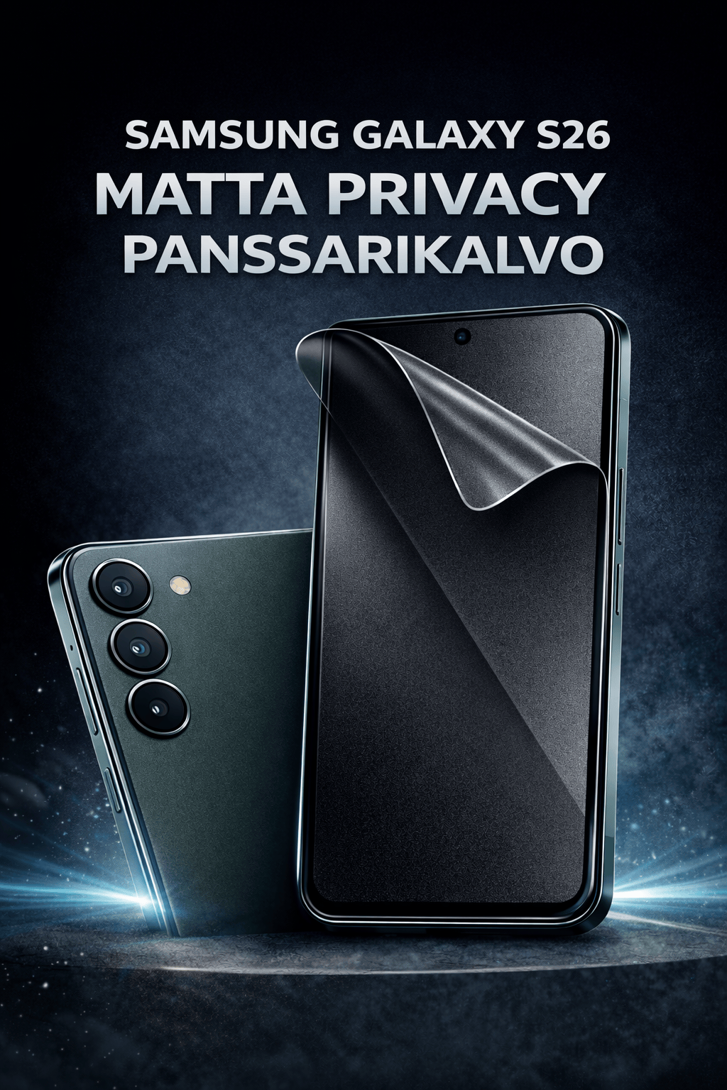 Samsung Galaxy S26 Matta Privacy panssarikalvo – sivulta katselun estävä ja halkeamaton näytönsuoja, Arctic Shield