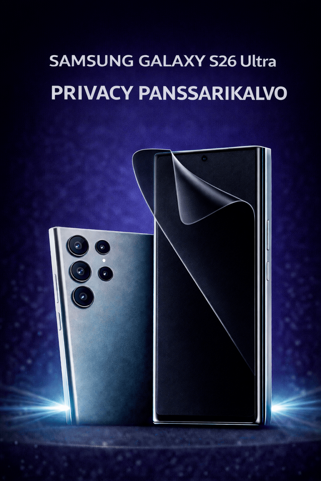 Samsung Galaxy S26 Ultra Privacy panssarikalvo – musta ja sivulta katselun estävä näytönsuoja, Arctic Shield