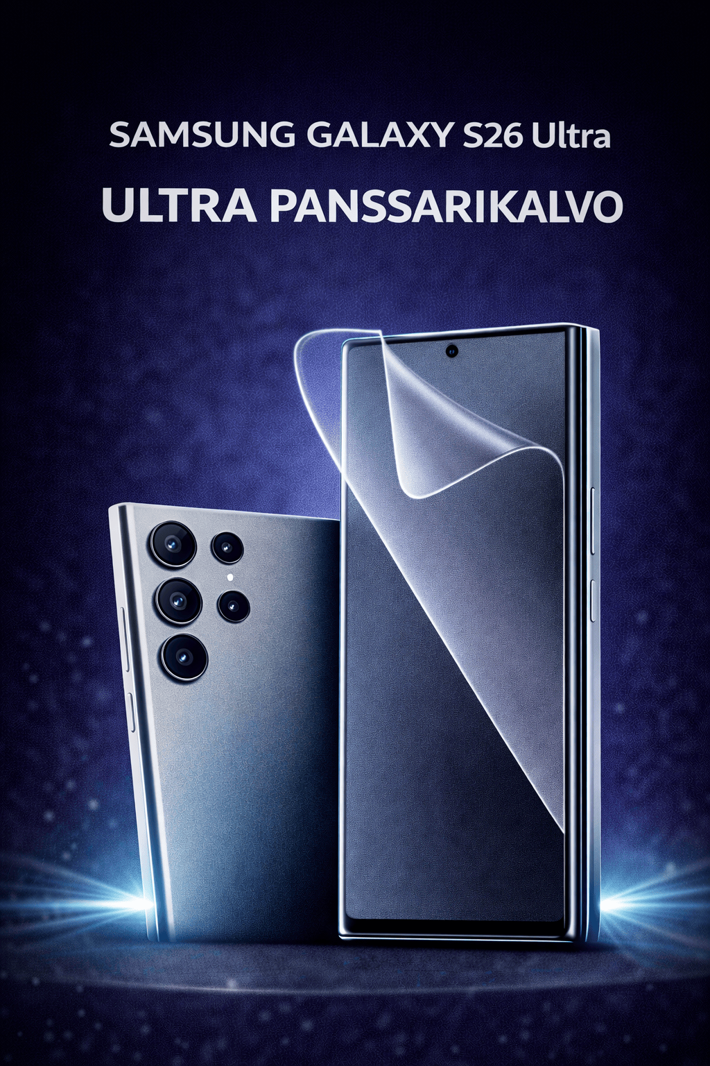 Samsung Galaxy S26 Ultra Ultra panssarikalvo – lasimainen ja halkeamaton näytönsuoja, Arctic Shield