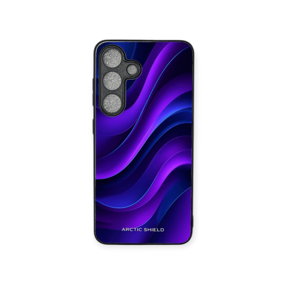 Samsung S25 Ultra suojakuori – Violetti ja sininen aalto, moderni Arctic Shield -kuosi
