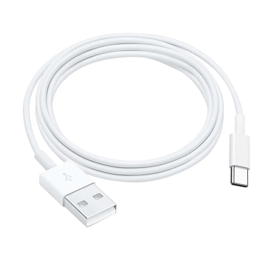 USB-A to USB-C kaapeli 1,5 m – valkoinen latausjohto nopeaan lataukseen