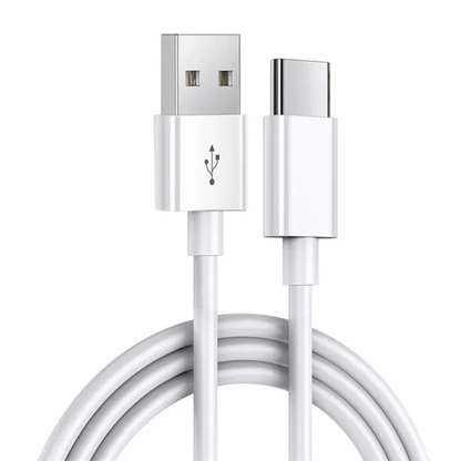 USB-A to USB-C kaapeli 1 m – valkoinen latausjohto nopeaan lataukseen