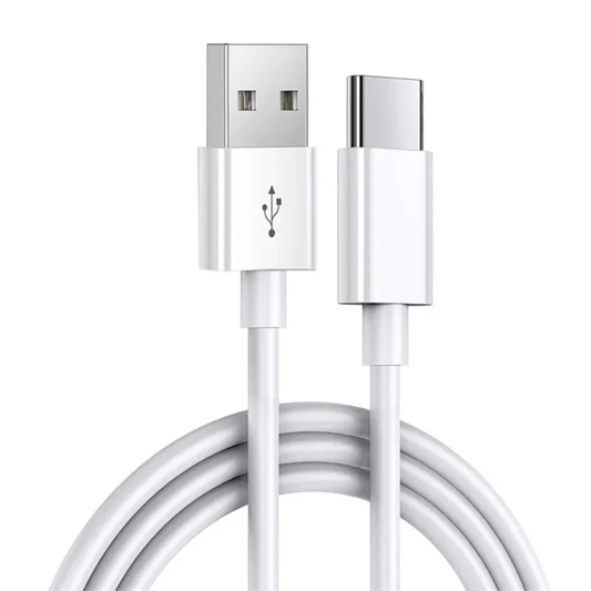 USB-A to USB-C kaapeli 1 m – valkoinen latausjohto nopeaan lataukseen