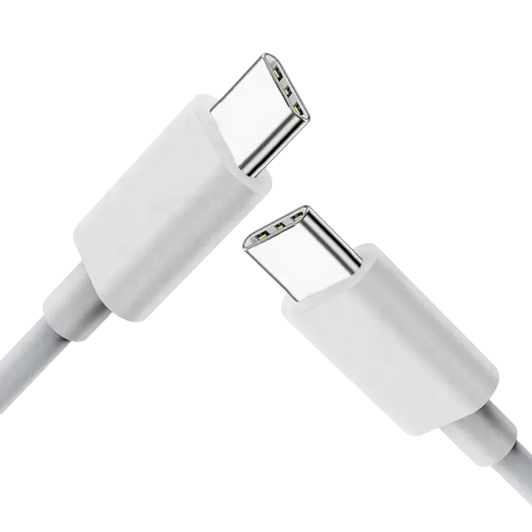 Valkoinen USB-C kaapeli 2 m – nopea PD-lataus ja tiedonsiirto